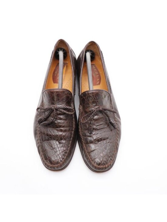 Mezlan Bonds Men\'s 11.5 M Driving Tassel Loafer Moccasin Crocodile Brown Leather main image 8